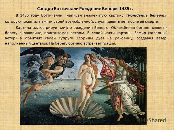 Год написания картины рождение венеры